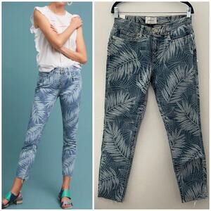 Current/Elliott The Stiletto Jeans Women's 27 in Wily Tropical Hawaiian Leaf NEW